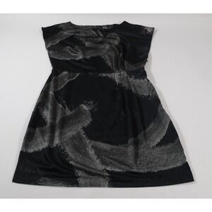Mossimo Mini Dress Womens 10 Black Gray Abstract Brushstroke Sleeveless A-Line